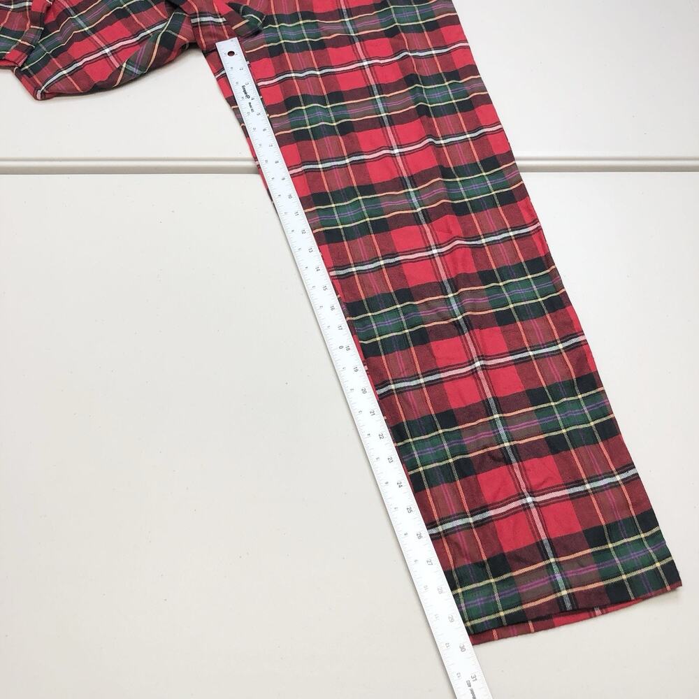 Lauren Ralph Lauren Womens Plaid Pajama Set SIZE SMALL Red Button Up Long Sleeve - Picture 13 of 16